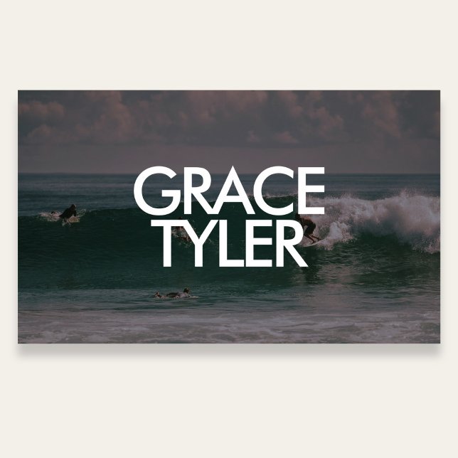 Carte De Visite Photo Bold Modern QR Code White Business Card (Créateur téléchargé)