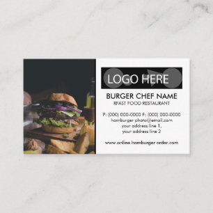 Carte De Visite Photo Burger Fast Food