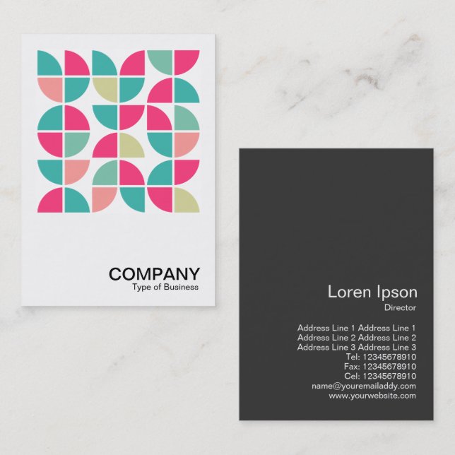 Carte De Visite Photo carré - géométrie Abstraite 110421 (Devant / Derrière)