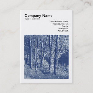Carte De Visite Photo carré (v3) - Arbres d'une rivière - Cyanotyp