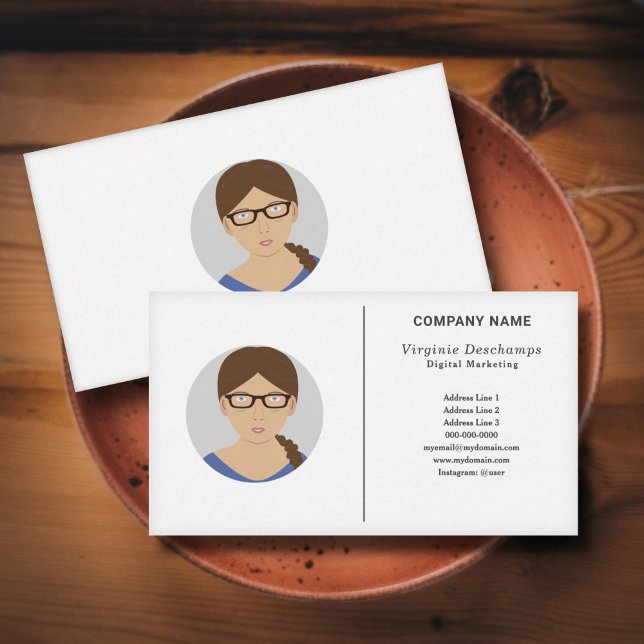 Carte de visite photo circulaire minimaliste (Minimalist Circle Photo Business Card)