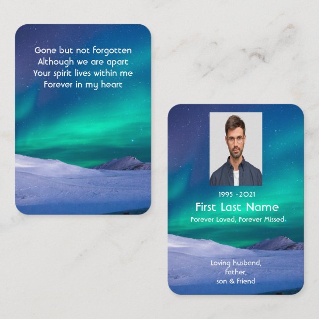 Carte De Visite Photo commémorative Prière aurora borea aurora aur (Devant / Derrière)