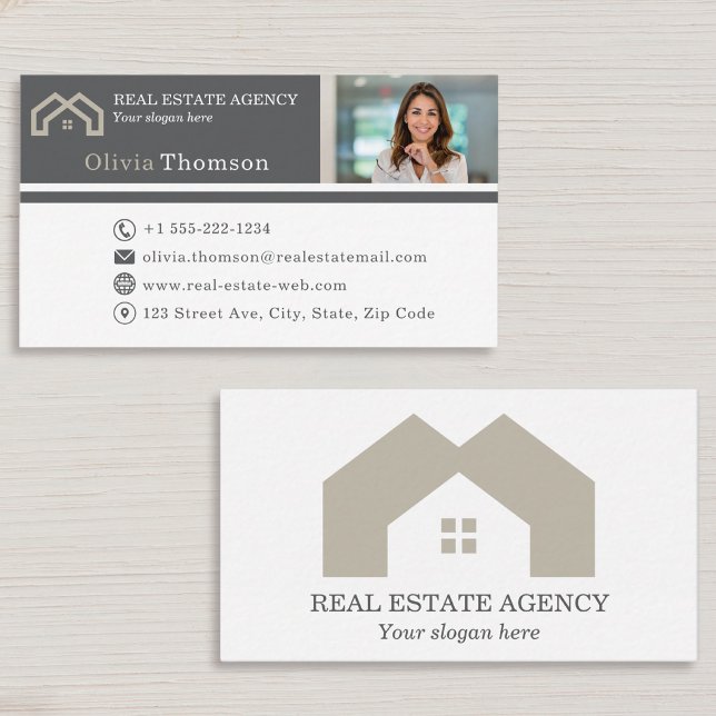 Carte De Visite Photo d'agent immobilier professionnel  (Créateur téléchargé)