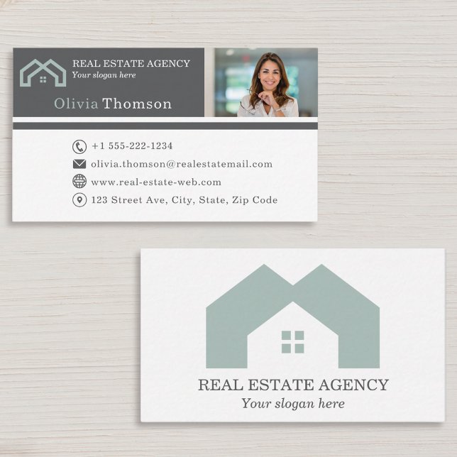 Carte De Visite Photo d'agent immobilier professionnel  (Créateur téléchargé)