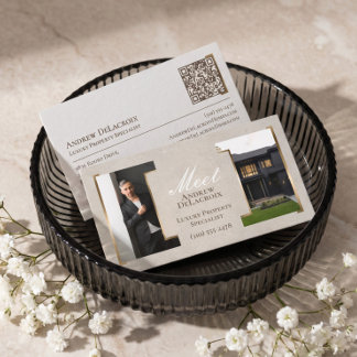 Carte De Visite Photo d'agent immobilier professionnel moderne de