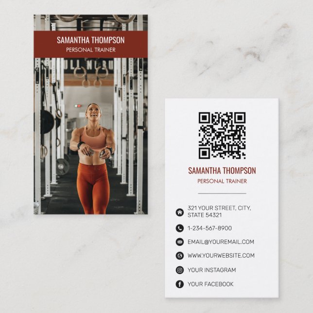 Carte De Visite Photo d'aptitude professionnelle Influenceur des m (Devant / Derrière)