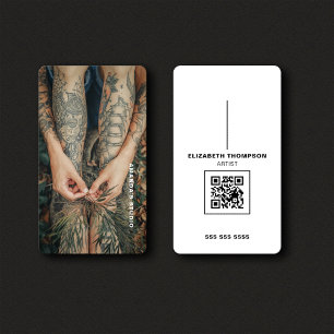 Carte De Visite Photo D'Artiste Créative Personnalisée Avec Code Q