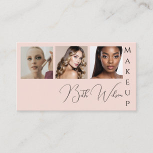 Carte De Visite Photo de branding d'entreprise de beauté rose pâle