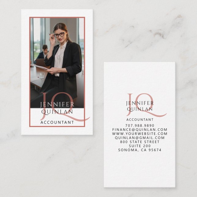 Carte De Visite Photo de comptable moderne  (Devant / Derrière)