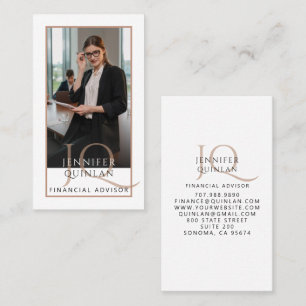 Carte De Visite Photo de conseiller financier moderne