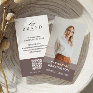 Carte De Visite Photo de consultant professionnel moderne taupe mi