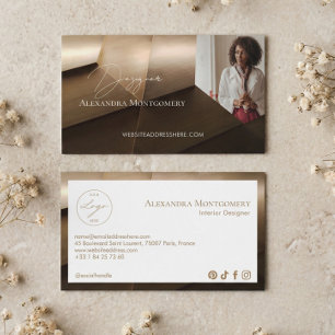 Carte De Visite Photo de designer d'intérieur professionnel en boi
