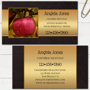 Carte De Visite Photo de Diététiste Nutritionniste Professionnel