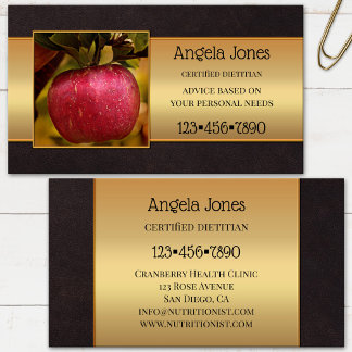 Carte De Visite Photo de Diététiste Nutritionniste Professionnel