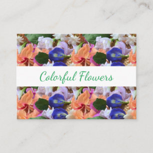 Carte De Visite Photo de fleurs colorées   