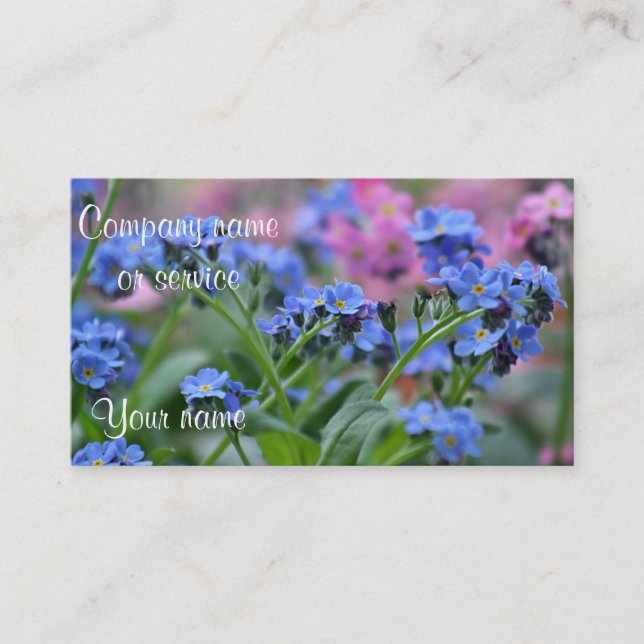 Carte De Visite Photo de fleurs de myosotis (Devant)