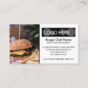 Carte De Visite Photo de frites hamburger de restauration rapide