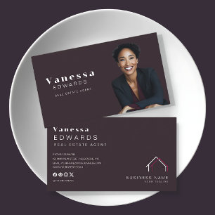 Carte De Visite Photo de l'agent immobilier élégant