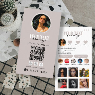 Carte De Visite Photo de l'influent Médias sociaux Code QR Modèle