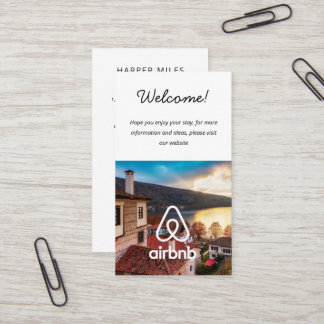 Carte De Visite Photo de location de maison et logo Airbnb QR
