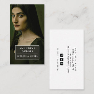 Carte De Visite Photo de mannequin d'actrice lunatique