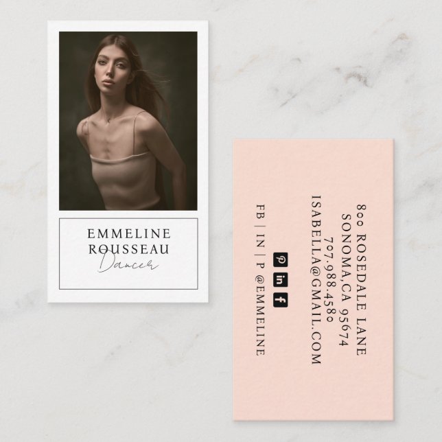 Carte De Visite Photo de mannequin danseur  (Devant / Derrière)