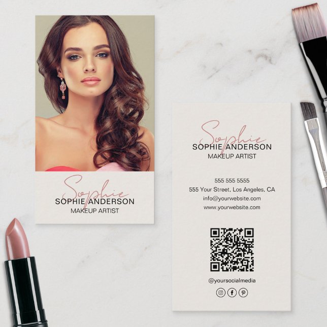 Carte De Visite Photo de maquillage (Makeup Artist Photo Business Card)