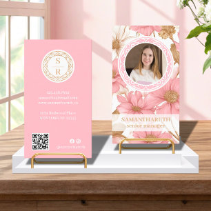 Carte De Visite Photo de marque de logo de luxe Floral Botanogramm