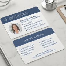 Photo de médecin moderne bleu marine Clinique