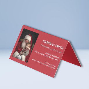 Carte De Visite Photo de Noël professionnelle Père Noël plié