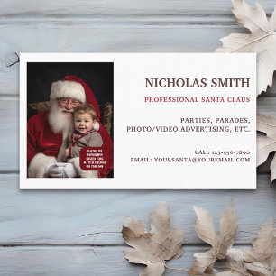 Carte De Visite Photo de Père Noël professionnel