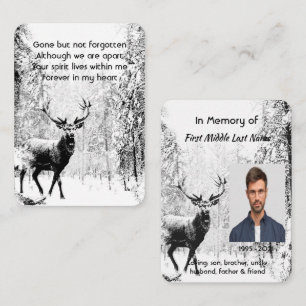 Carte De Visite Photo de prière commémorative cerf de scène forêt