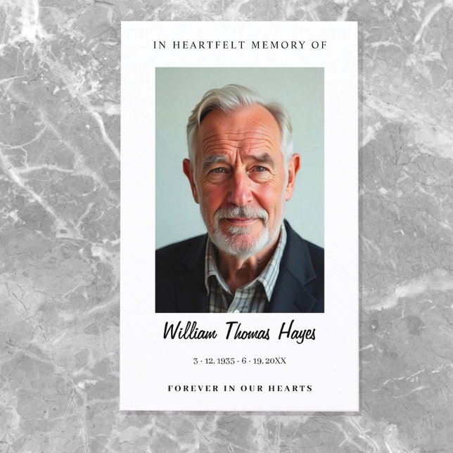 Carte De Visite Photo de prière funéraire moderne et simple (Créateur téléchargé)