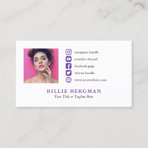 Carte De Visite Photo de profil de médias sociaux minimalistes vi