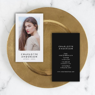 Carte De Visite Photo de profil noir et blanc