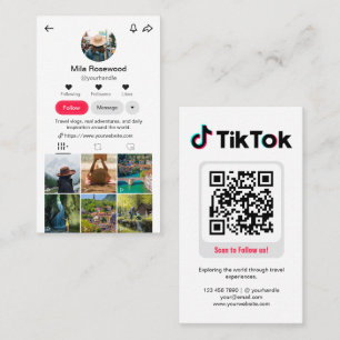Carte De Visite Photo de profil Tiktok en grille Suivez-moi code Q