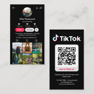 Carte De Visite Photo de profil Tiktok en grille Suivez-moi code Q