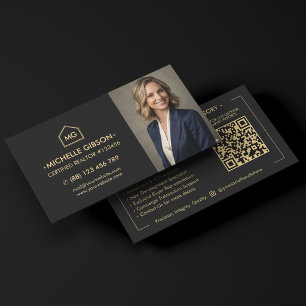 Carte De Visite Photo de Realtor Professionnel Élégant Marketing N