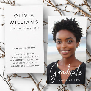 Carte De Visite Photo de réseau de l'étudiant blanc