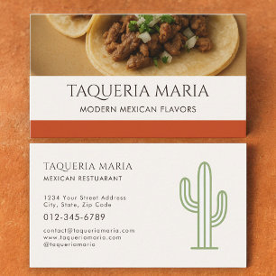 Carte De Visite Photo de restaurant mexicain Service de traiteur