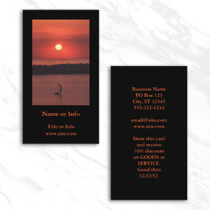 Carte De Visite Photo de voilier au coucher du soleil