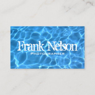 Carte De Visite Photo d'eau de piscine bleue aqua