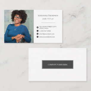 Carte De Visite Photo d'employé de bureau moderne professionnel