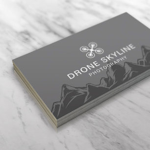 Carte De Visite Photo drone Skyline Photographe aérien Grey