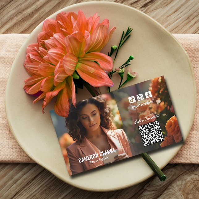 Carte De Visite Photo du code QR des médias sociaux (Créateur téléchargé)