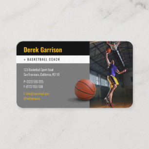 Carte De Visite Photo du joueur de basket-ball Basketball Coach