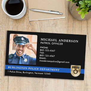 Carte De Visite Photo du logo de l'agent de police sur mesure