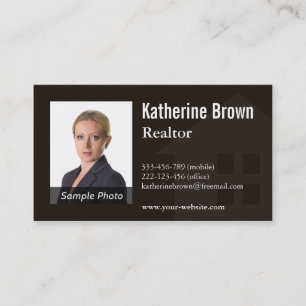 Carte De Visite Photo d'un agent immobilier professionnel moderne
