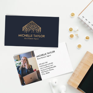Carte De Visite Photo d'un concessionnaire immobilier professionne