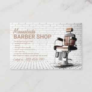 Carte De Visite Photo d'un vieux fauteuil élégant marron barbier